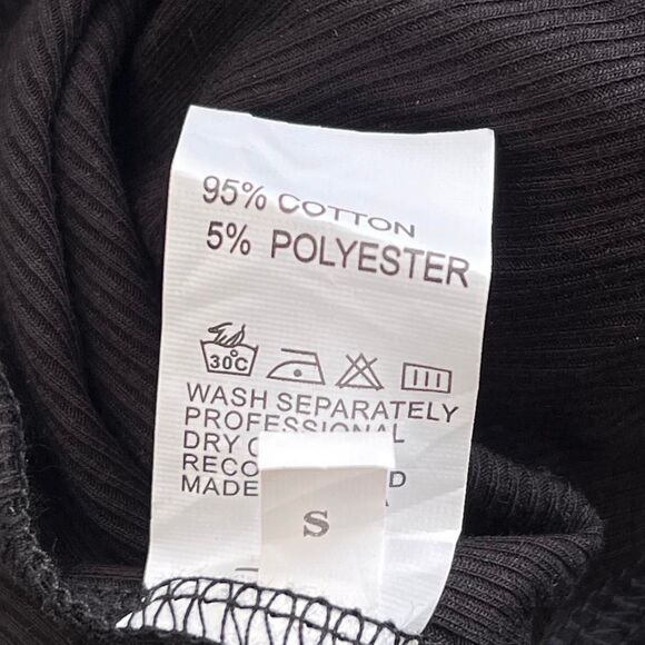 Black and Champagne Satin Trim Dress – (Fits Like a Small) - Picture 6 of 6